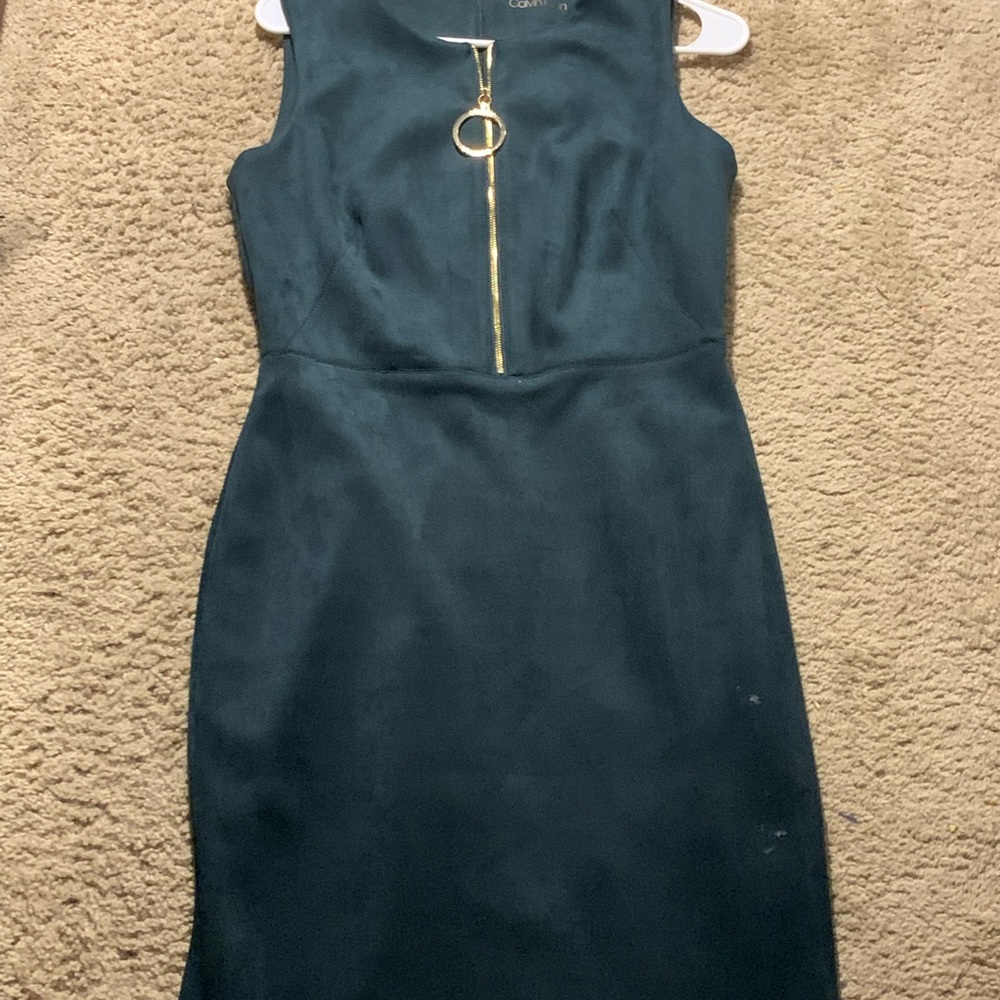 Green suede dress by Calvin Klein!